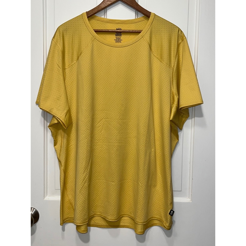 REI Co-op Womens 3XL Yellow Active Mesh Short Sleeve Hiking T-Shirt Tee